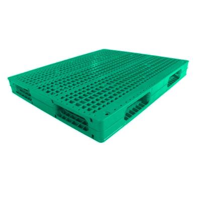 China 140x120 Cm Single Sided Double Sides Stackable Plastic Pallet For Warehouse for sale