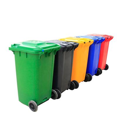 China Sustainable Plastic Moving Bins 120L 240L 360L Waste Container for sale