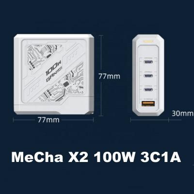 China Mobile Phone Charger Mecha X2 GaN Charger 100 Watt Fast 4 In 1 100W GaN USB A.C. Wall Charger For Tablet Mobile Phone Fast Charging Charger For Laptop iPad for sale