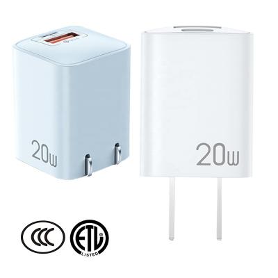 China Durable Smartphones Mobile Phone Etc.electronic Product Mobile Phones Mini Palladium 20W Folding Fast Portable Wall Charger YAD-C009 Travel Adapter 3C ETL For iPh AirPods for sale