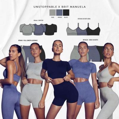 China Breathable 2 3 4 Piece Seamless Activewear Set Active Wear Yoga Seamless Set 2022 4PCS 0005 for sale