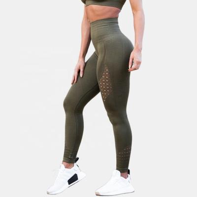 China Breathable Hollow-cut Design Seamless Workout Leggings Yoga Pants for sale