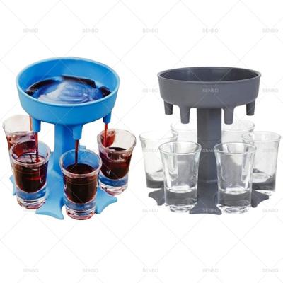 China Buddy Wine Cocktail Fast Fill Tool Party Bar Accessories Beer Beverage Drink Dispenser Wine Cocktail Fill Tool Shot Dispenser and 6 Shot Glasses Holder for sale