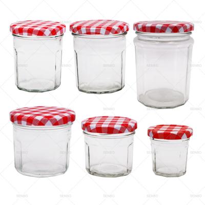 China Keeping Freshness In Stock 400ml 250ml 150ml 120ml 100ml 30ml Mini Honey Glass Jars Packaging Bottle With Metal Twist-off Lid for sale