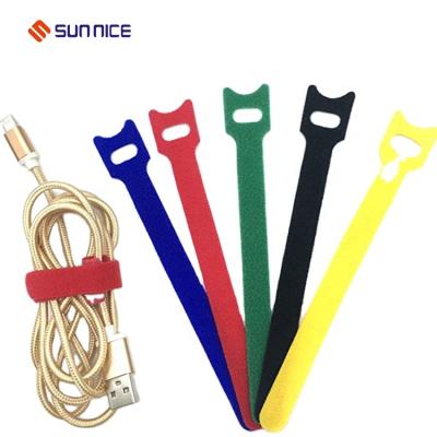 China Containment Cables Releasable Flexible Hook And Loop Cable Tie With Custom Logo for sale