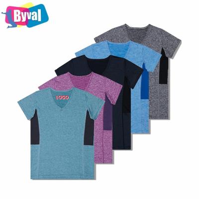 China Wholesale Custom 100% Low Moq Anti-Wrinkle Anti-Wrinkle New Arrival Solid Logo Fashion Sports Polyester Casual Tees Running T-shirts For Women for sale