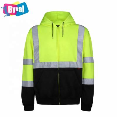 China High Visibility Anti-Wrinkle Safety Hoodie Work Wear Anti-Wrinkle Road Safety Hoodie Reflective Lightweight Polyester Material High Quality for sale