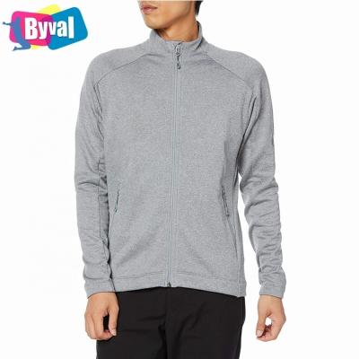 China Byval QUICK DRY QUICK DRY Mens Fabric 100% Polyester With Elastic Long Sleeves Stand Up Neck Spring And Autumn Wholesales Customized Zip Up Jackets for sale