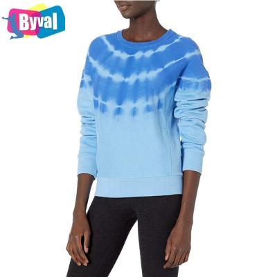 China Byval Anti-Wrinkle Women's 80% Cotton & 20% Polyester Long-sleeves Wholesales Spring & Autumn Tie Dye Sweatshirts Custom Color Prints for sale