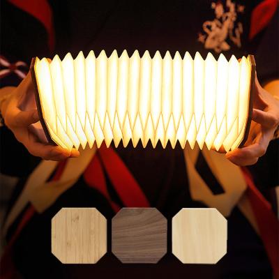 China Portable Smart New Product Wooden Accordion Light Kids Bed Lamp Night Light for sale