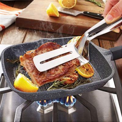 China Best Sustainable Multi Function Cookware Utensil Flipping Burgers Hold Flipping Spatula Tongs For Grilling for sale