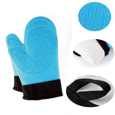 China Cotton Oven Mitts Silicone Kitchen Glove Heat Resistant Non-Slip Pot Holder for sale