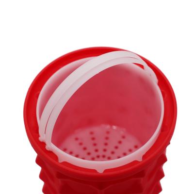 China Steamer Custom Design 2 in 1 Silicone Ice Cube Maker and Ice Mold Silicone Ice Bucket with Lid for sale