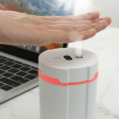 China Automatic Alcohol Disinfection Touchless Alcohol Disinfecting infrared induction sensor Hand Sanitizer Dispenser Air Humidifier for sale