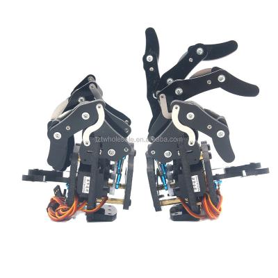 China Toy Mechanical Claw Clamp Gripper Arm Five Finger Battery Operated Right Hand And Left Hand With Servos For Robot DIY Assembled for sale