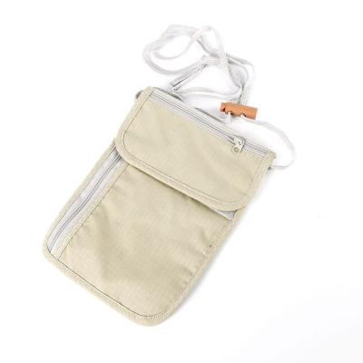 China Lightweight And Safe Portable Waterproof Polyester Passport Holder Travel Neck Wallet Pocket Small for sale