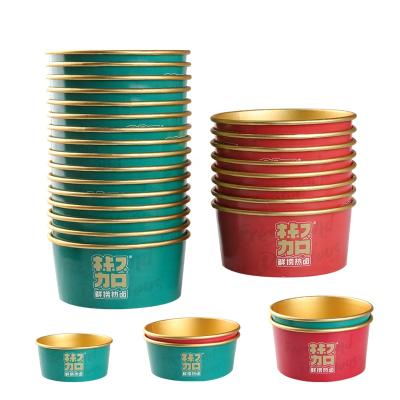 China Custom Printed Greaseproof Chinese Restaurant Gold Foil Paper Packaging Bowl Food Containers for sale