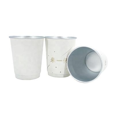 China Recycled Materials Aluminum Foil Paper Cup Wallpaper Double Drinking Coffee Cup for sale