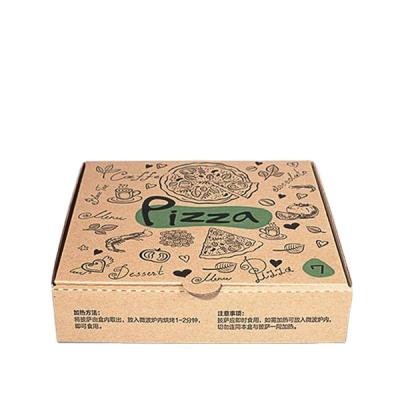 China Disposable Custom Logo Corrugated Paper Pizza Box for sale