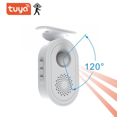 China Tuya Smart App Compatible Tuya Life Wifi PIR Smart Motion Sensor With Remote Control Door Bell Chime Alert Welcome App Arm Disarm Burglar Intrusion Alarm for sale