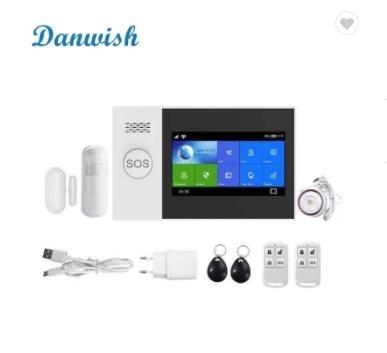 China Tuya WIFI GSM APP Control Burglar Home Security Full Touch Screen Burglar Alarm System With Wireless Motion Detector DW-AS107-GSM for sale