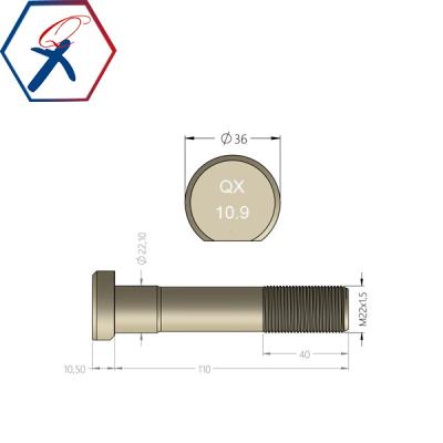 China ASTM5140 (40Cr) 10.9 Grade OEM 81455010131 Man Truck Wheel Stud for sale