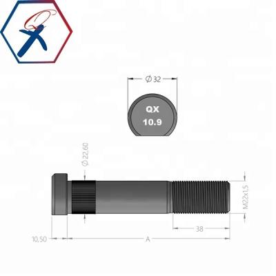 China ASTM5140 Truck Wheel Hub Bolt 10.9 Grade (40Cr) for sale