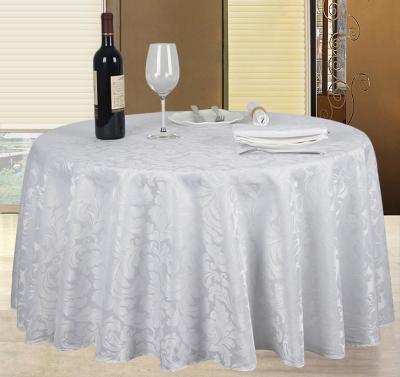 China Custom Oilproof Hotel Table Cover Jacquard Round Tablecloths Tablecloth for sale