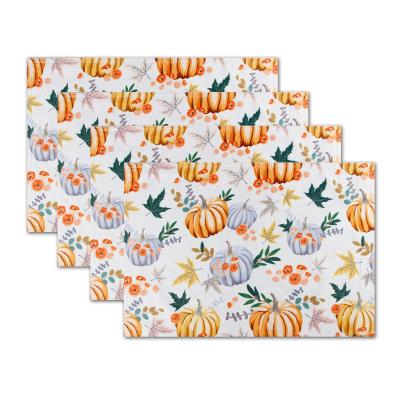 China Viable Hot Sale Halloween Pumpkin Table Place Mat Print Table Dinner Place Mat 1set of 4pieces for sale