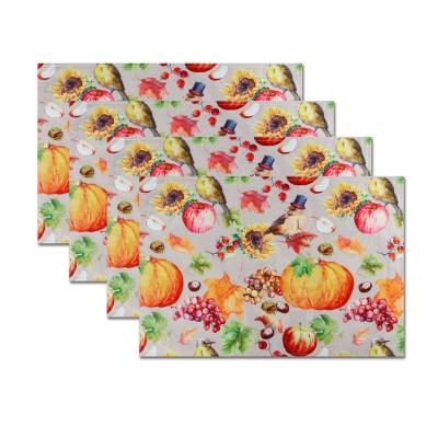 China Wholesale Viable Halloween Pumpkin Table Place Mat Print Table Dinner Place Mat 1set of 4pieces for sale