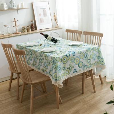 China Decorative Oilproof Flower Polyester Table Cloth Printing Fabric Table Cloth Liquid Spills Bead Up Rectangle for sale