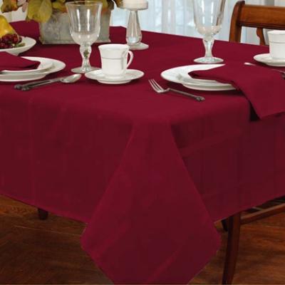 China Oilproof 100% polyester jacquard check design tablelinen white/taupe/wine/beige tablecloth 60*84inch for sale