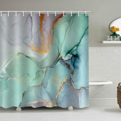 China Modern custom waterproof polyester colorful digital printed shower curtain for bathroom showers and bathtubs for sale