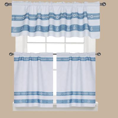 China High Quality Blackout 3 Pieces Set Kitchen Curtain Rod Pocket Curtain Printed Brand Curtain for sale