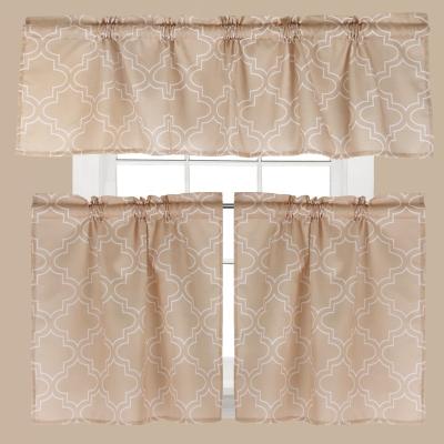 China High Quality Blackout 3 Pieces Set Kitchen Curtain Rod Pocket Printed Curtain Printed Curtain for sale