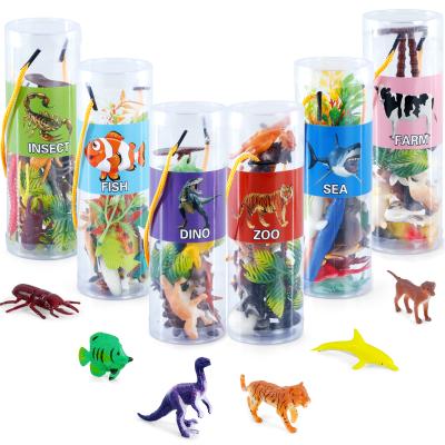 China ABS 91PCS Animal Realistic Plastic Figures Toys Assorted Set Mini Animal Figure Toy Include Of ABS Zoo Safari Dinosaur Insect Ocean Farm for sale