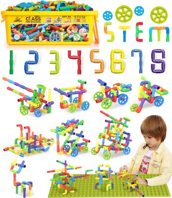 China Creative Construction Toy Building Toy Exercise N Game STEM Building Block Pipe Locks Tube Building Sensory Preschool Educational Learning Toy for sale