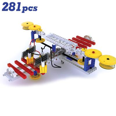 China 281PCS ABS Phyisc Airplane Educational Toys Solar Energy DIY Plastic Toys Energy Boat Solar Powered Solar Powered/Building Blocks Hot Sale for sale