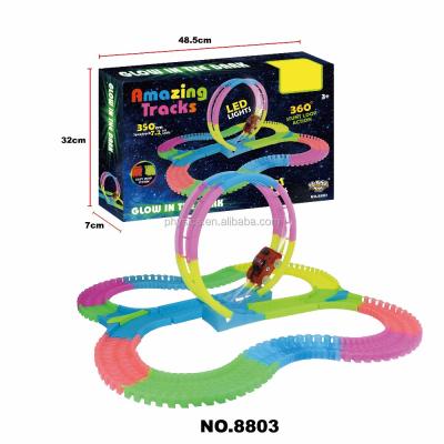 China Hot Selling RC Hobby RC Racetrack Glow In The Dark Magic Track Car Toy for sale