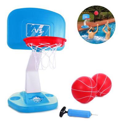 China PE Pool Basketball Game Summer Water Sports Game Toy with Basketball Hoop, 2 Balls and Pump Poolside Basketball Game for sale