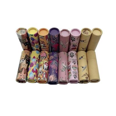 China Recyclable Packaging Cardboard Packaging Paper Tube Biodegradable Eco Friendly Printing Lip Balm Container for sale