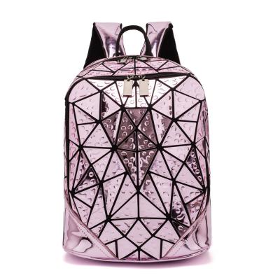 China Lady Fashion Water Droplets Backbags Boy Girl Student School Bag Holographic Laser Geometry Travel Bag Designer Bagpack for sale