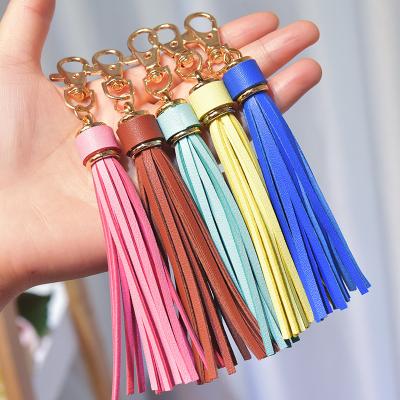 China Cute Kalanta Women Tassel Bag Hanging Pu Leather Trim Accessories For Famous Bags Handbag Tassel Key Chain Tassel Pendant Custom for sale