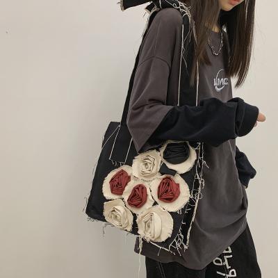 China Vintage KALANTA Bag Woman Chinese Flower Logo Cross Amazon Small Cotton Canvas Shopping Tote Bag Fashion Women's Brand Custom Made - Body Bag for sale