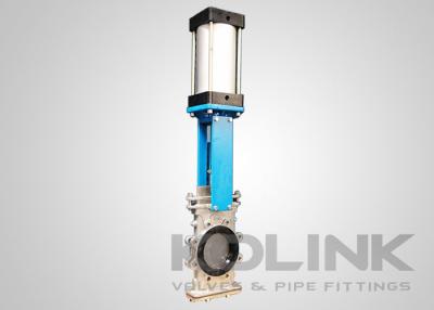 China Through Conduit Slurry Knife Gate Valves With Bottom Cover & Flush Ports for sale