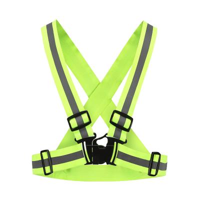 China Custom Ribbon Safety Bicycle Airport Reflective Vest Comfortable Durable Reflective Reflective Elastic Elastic Waistcoat for sale