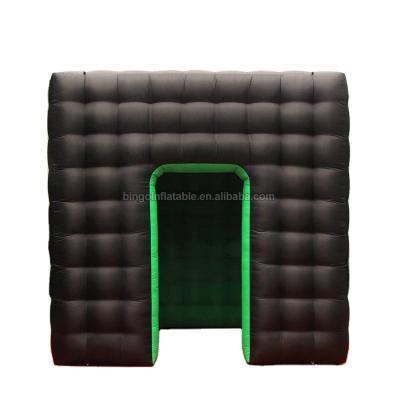 China Eco-friendly Customized Black Square Inflatable Tent With Multifunctional Booth For Event Toys for sale