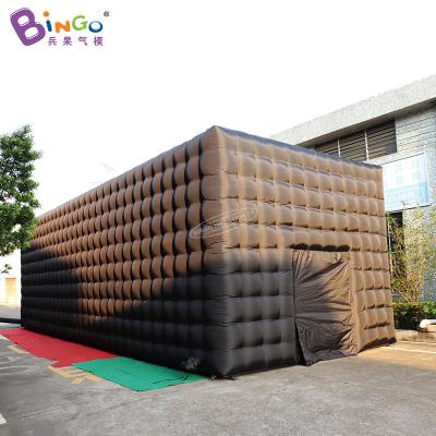 China New Inflatable Event Tent Square Black External White Cube Inner Tent With Two Doors for sale