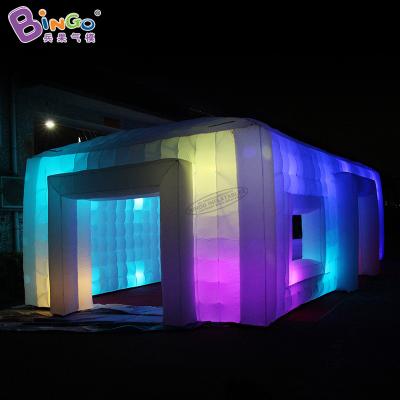 China Large White Warehouse Tent RGB Inflatable Outdoor Lights Party Inflatable Tent For Club Bar 9.5*5*3.7mH for sale