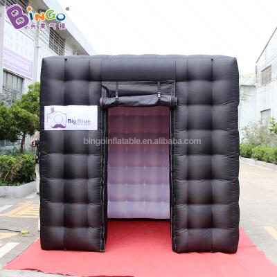 China Hot Sale 2.4x2.4x2.4mH Black Event Cube Tent Inflatable Photo Booth For Business Event for sale